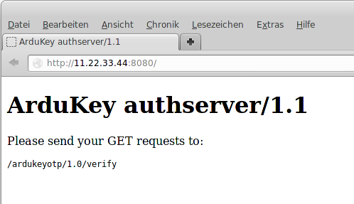 ArduKey Authentifizierungsserver ist verfügbar