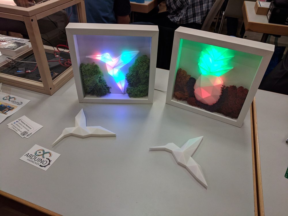 The initial idea of the hummingbird from the Maker Faire Hannover 2018